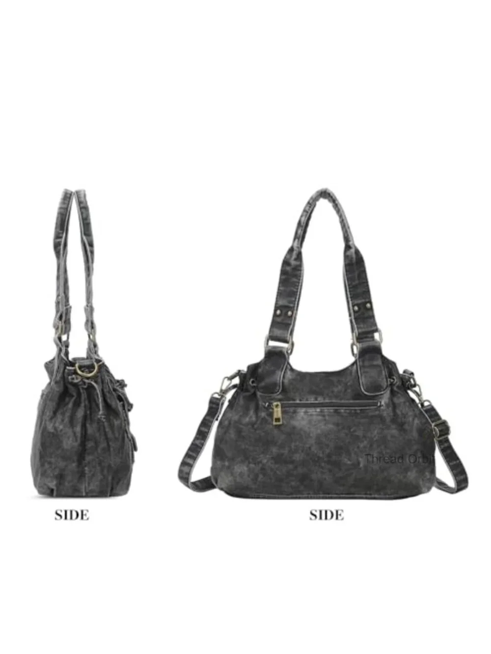 Faux Leather Small Hobo Bag with Removable Strap
